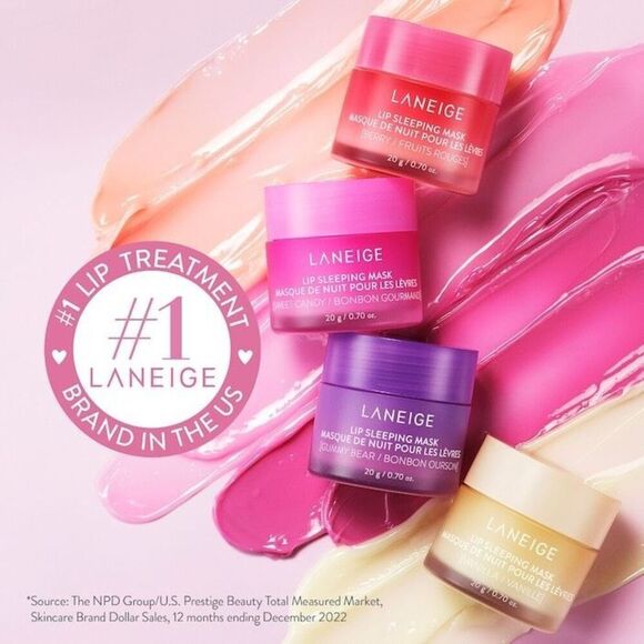 LANEIGE LIP SLEEPING MASK MASQUE DE NUIT POUR LES LÈVRES SWEET CANDY / BONBON GO - Picture 6 of 10